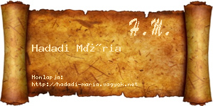 Hadadi Mária névjegykártya